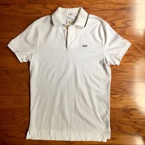Abercrombie & Fitch White Muscle Fit Polo Sz M